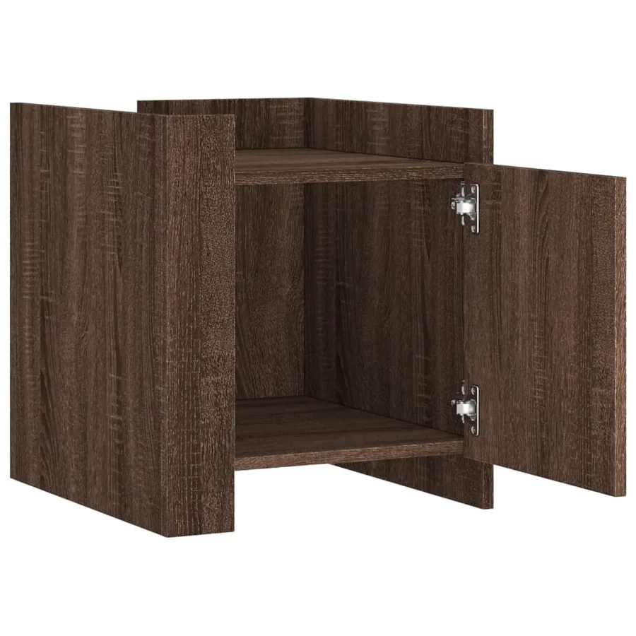 Table de chevet chêne marron 45x50x50 cm bois d’ingénierie - 7