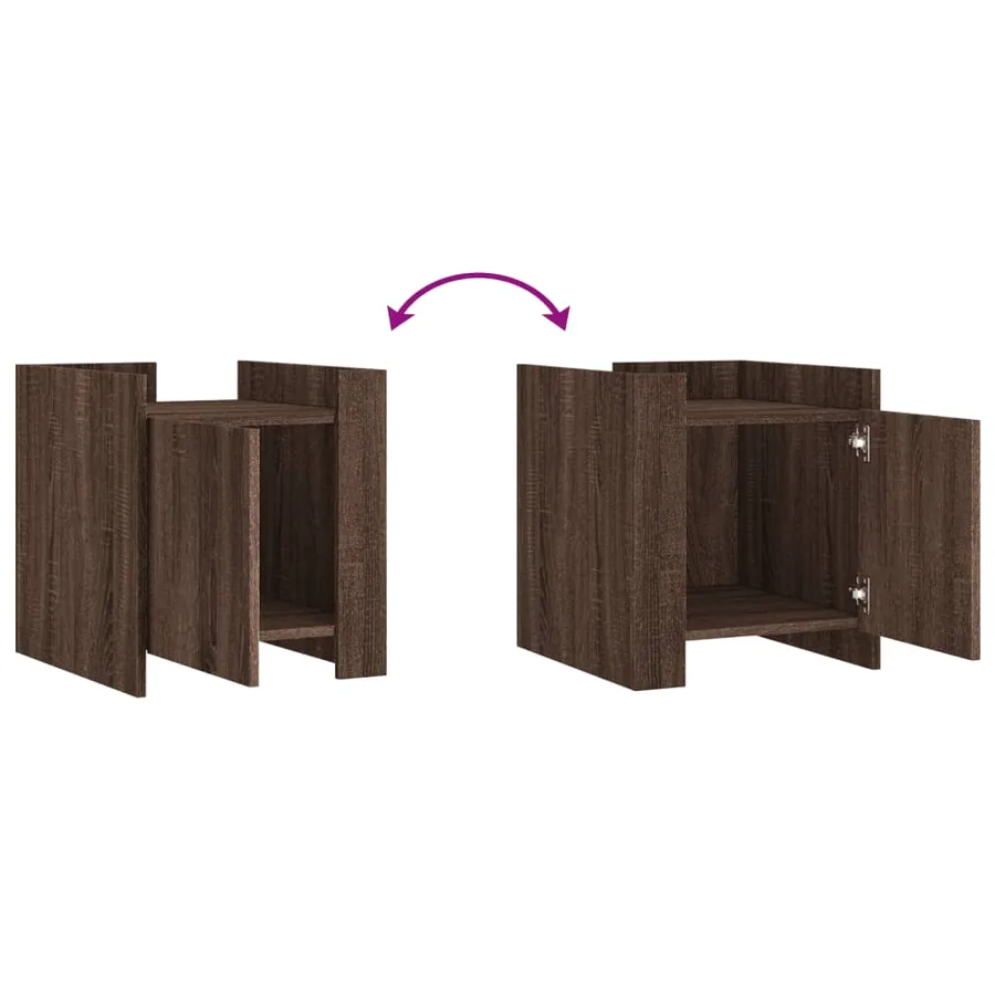Table de chevet chêne marron 45x50x50 cm bois d’ingénierie - 8