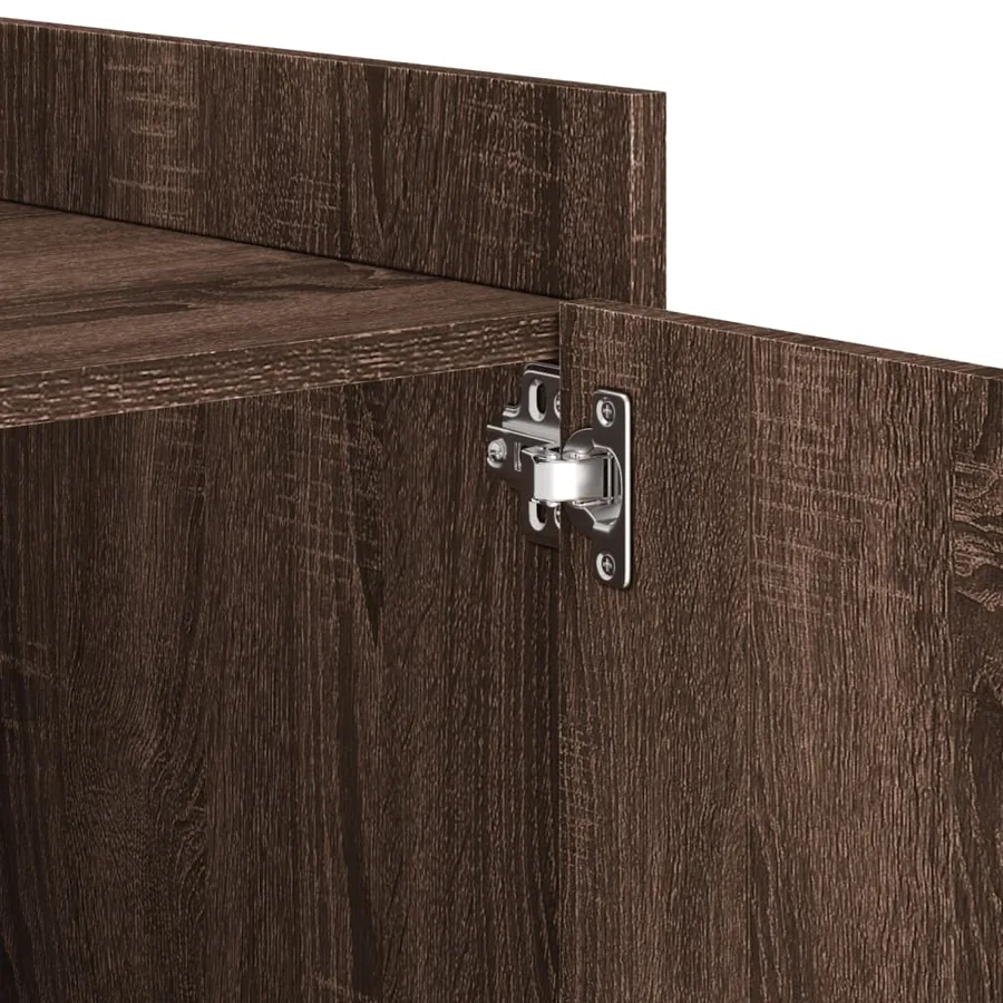 Table de chevet chêne marron 45x50x50 cm bois d’ingénierie - 9