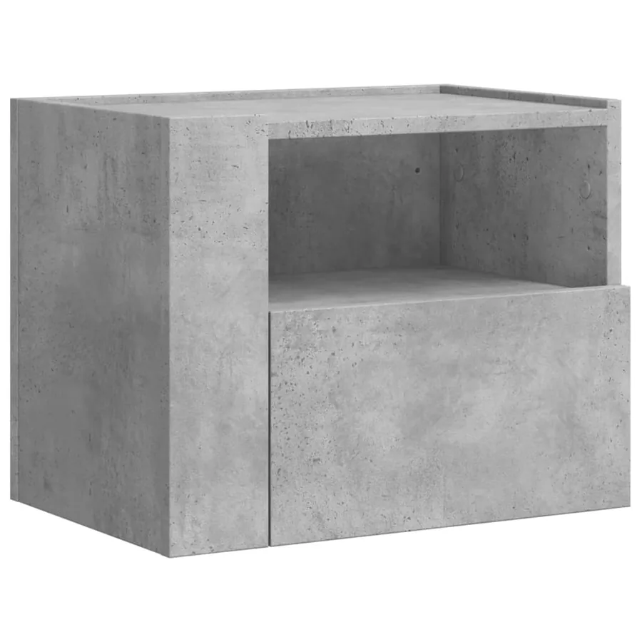 Table de chevet murale gris béton 45x30x35 cm - 2