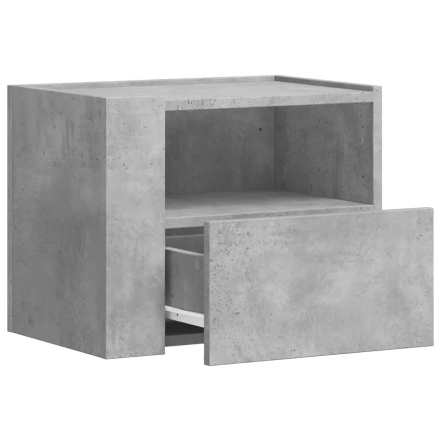 Table de chevet murale gris béton 45x30x35 cm - 7