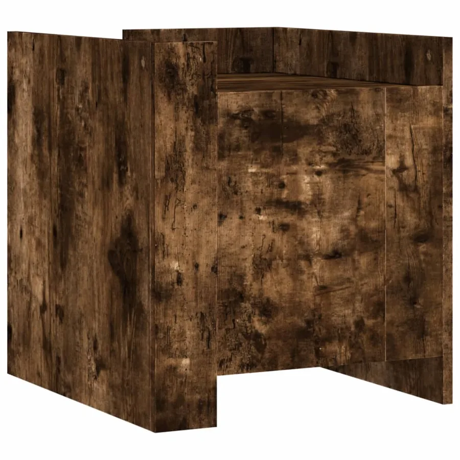 Table de chevet chêne fumé 45x50x50 cm bois d'ingénierie - 2