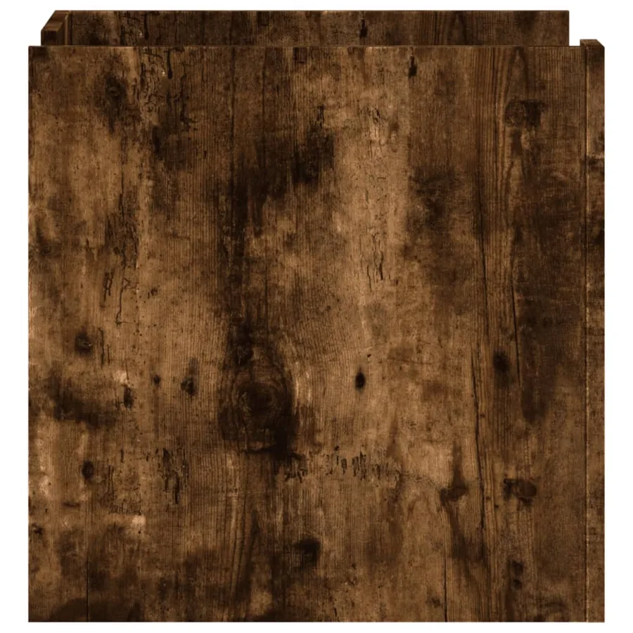 Table de chevet chêne fumé 45x50x50 cm bois d'ingénierie - 5