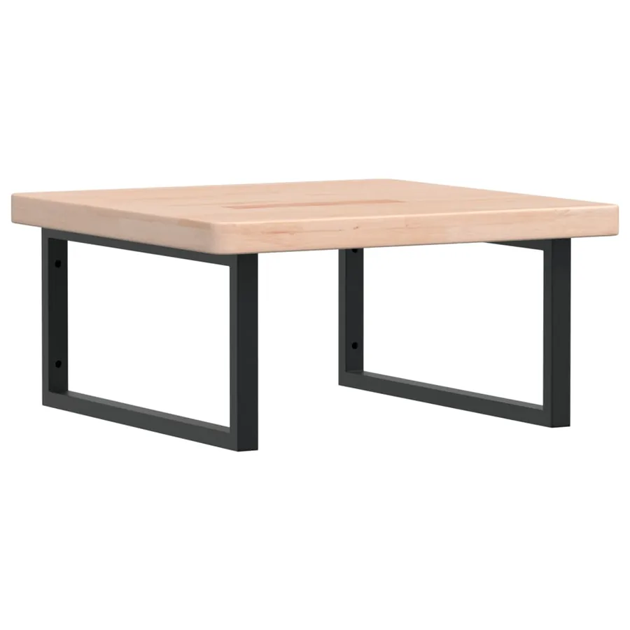 Étagère de vasque murale acier et bois de chêne massif - 2