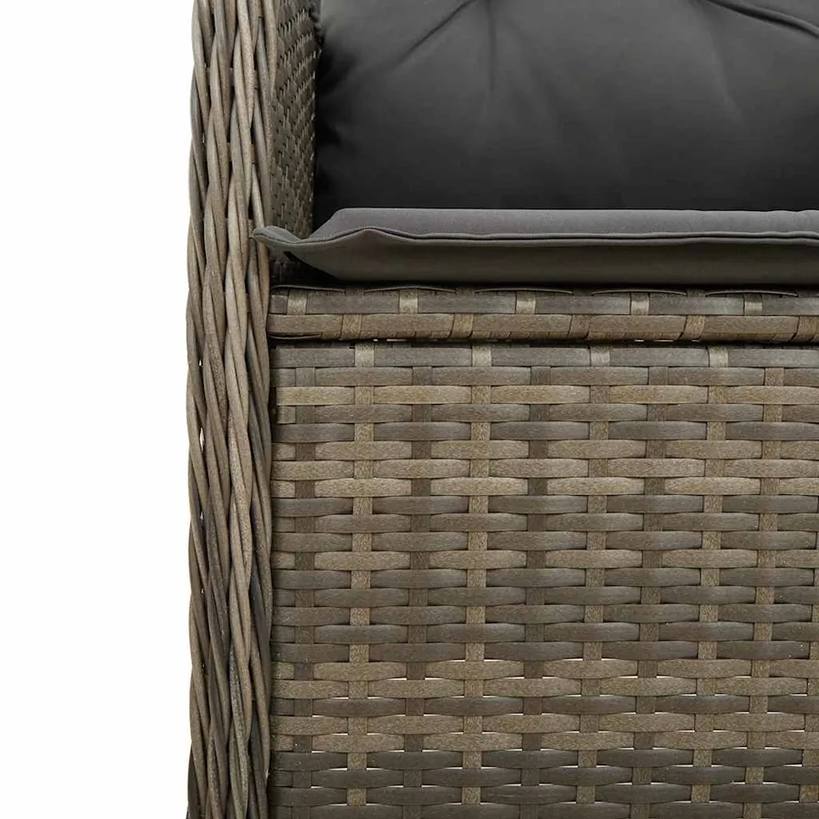 Ensemble de bistro de jardin 5 pcs coussins gris poly rotin - 6