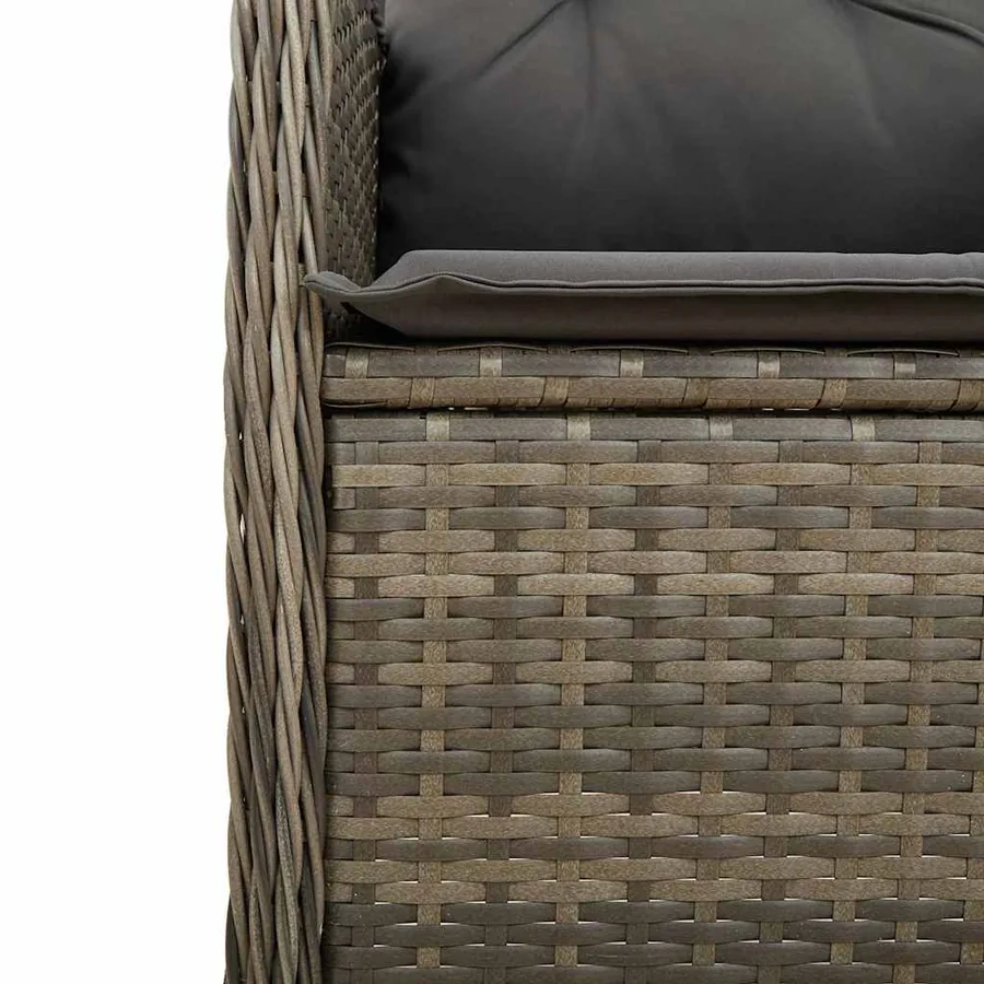 Ensemble de bistro de jardin 7 pcs coussins gris poly rotin - 6