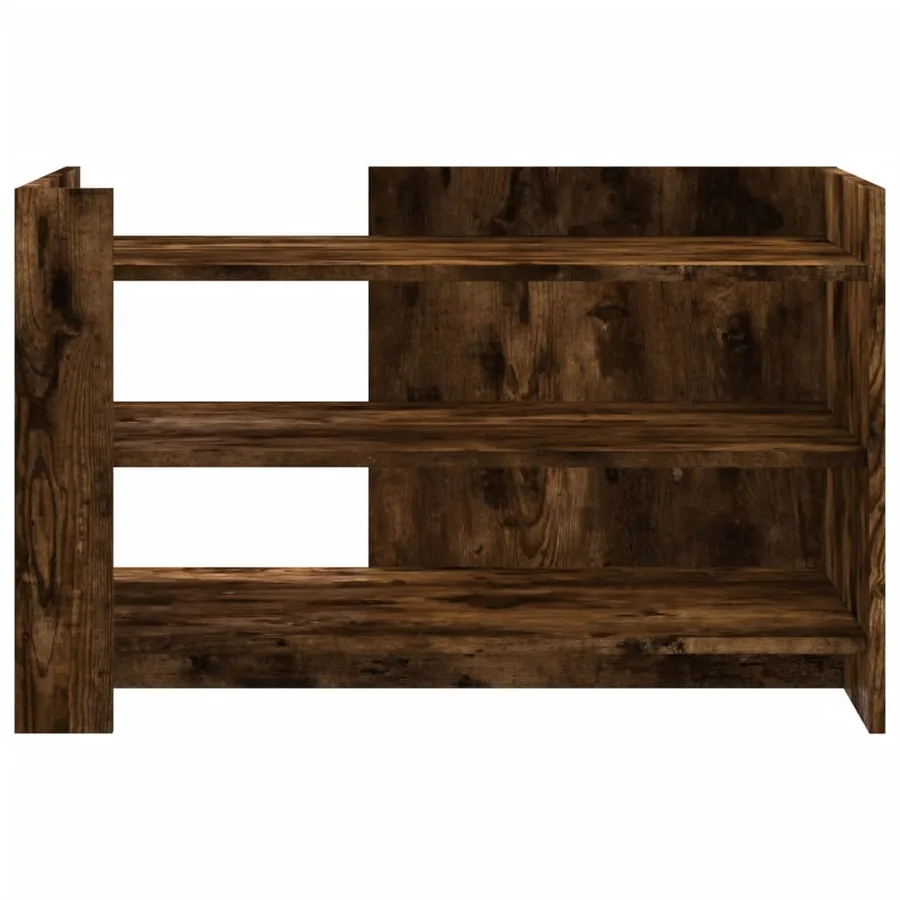 Table basse chêne fumé 80x50x50 cm bois d'ingénierie - 4