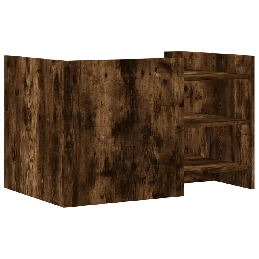 Table basse chêne fumé 80x50x50 cm bois d'ingénierie - 6