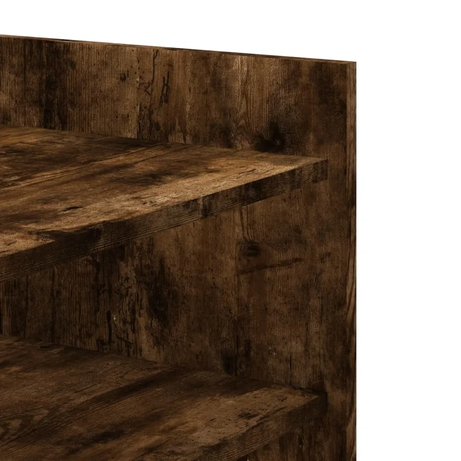 Table basse chêne fumé 80x50x50 cm bois d'ingénierie - 8