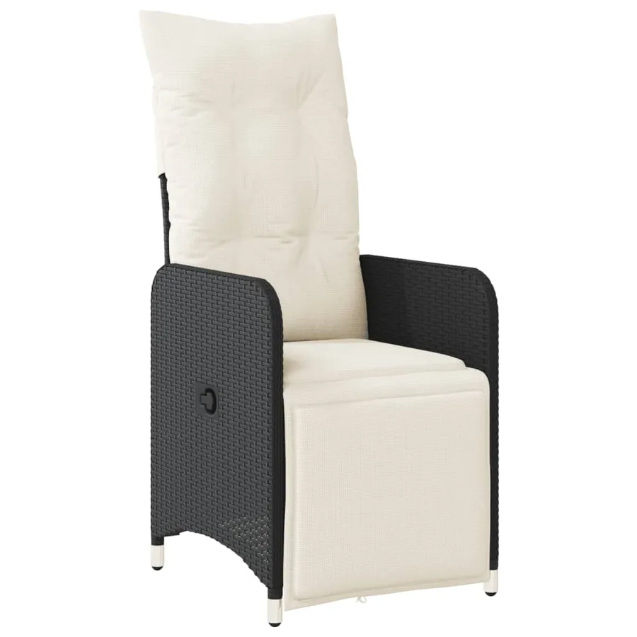 Ensemble de bistro de jardin 5 pcs coussins noir poly rotin - 3