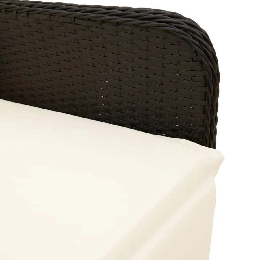 Ensemble de bistro de jardin 5 pcs coussins noir poly rotin - 5