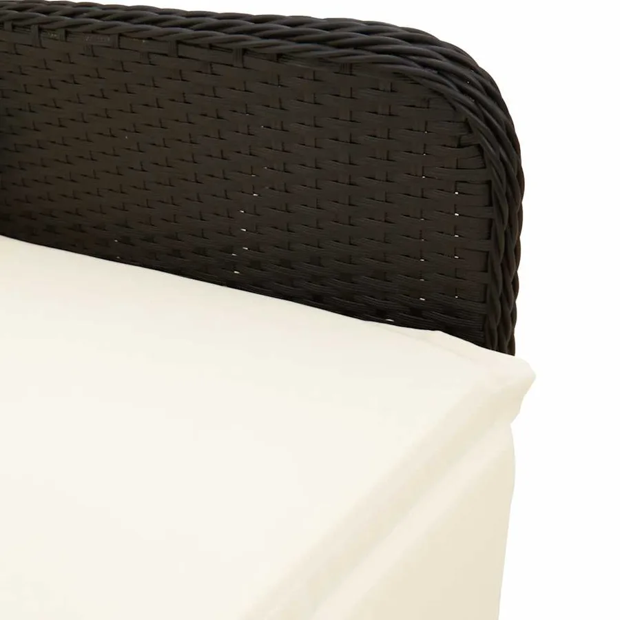 Ensemble de bistro de jardin 7 pcs coussins noir poly rotin - 5