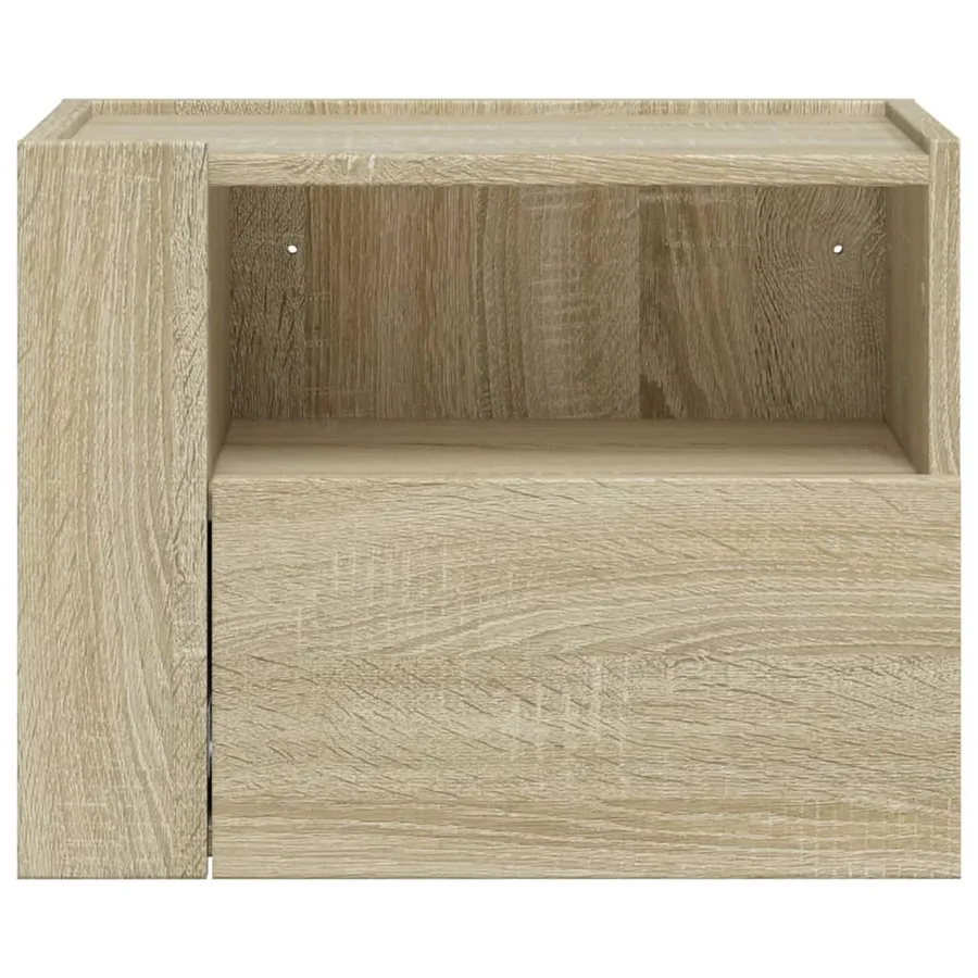 Table de chevet murale chêne sonoma 45x30x35 cm - 4