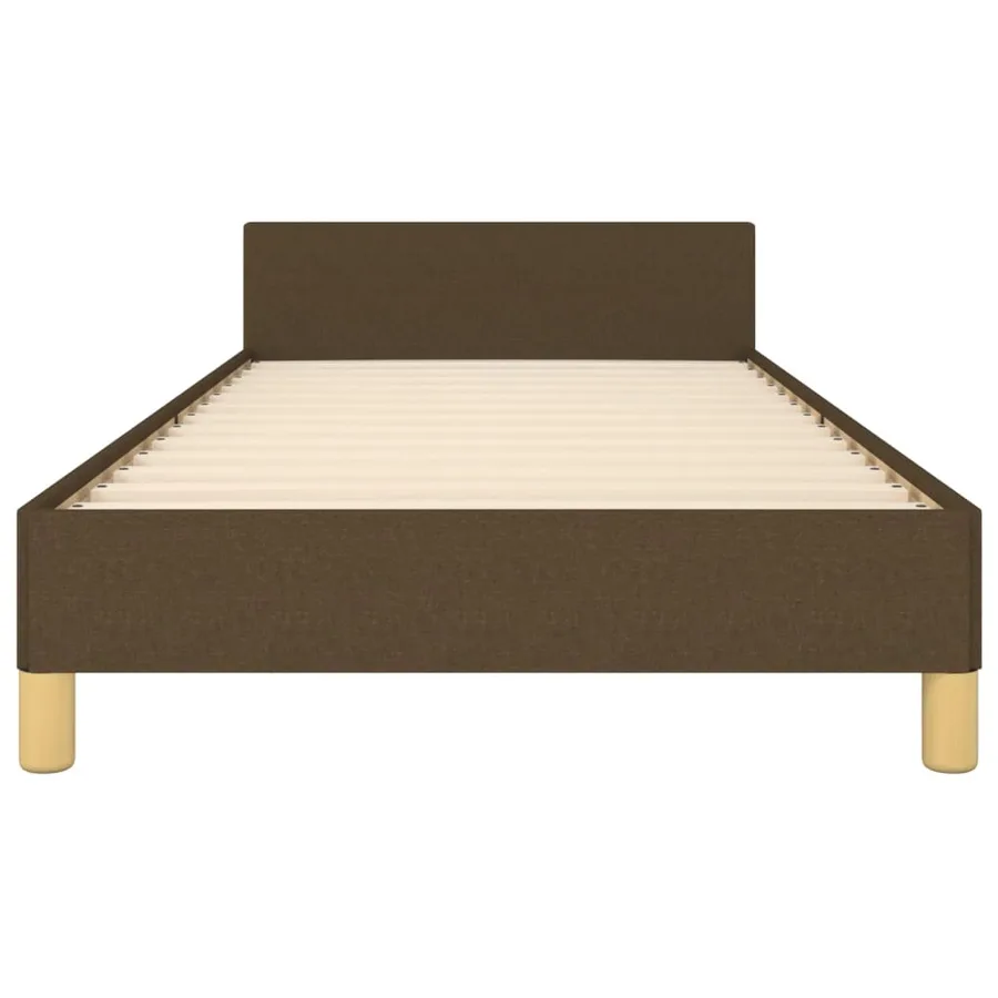 Cadre de lit sans matelas marron foncé 90x200 cm tissu - 6