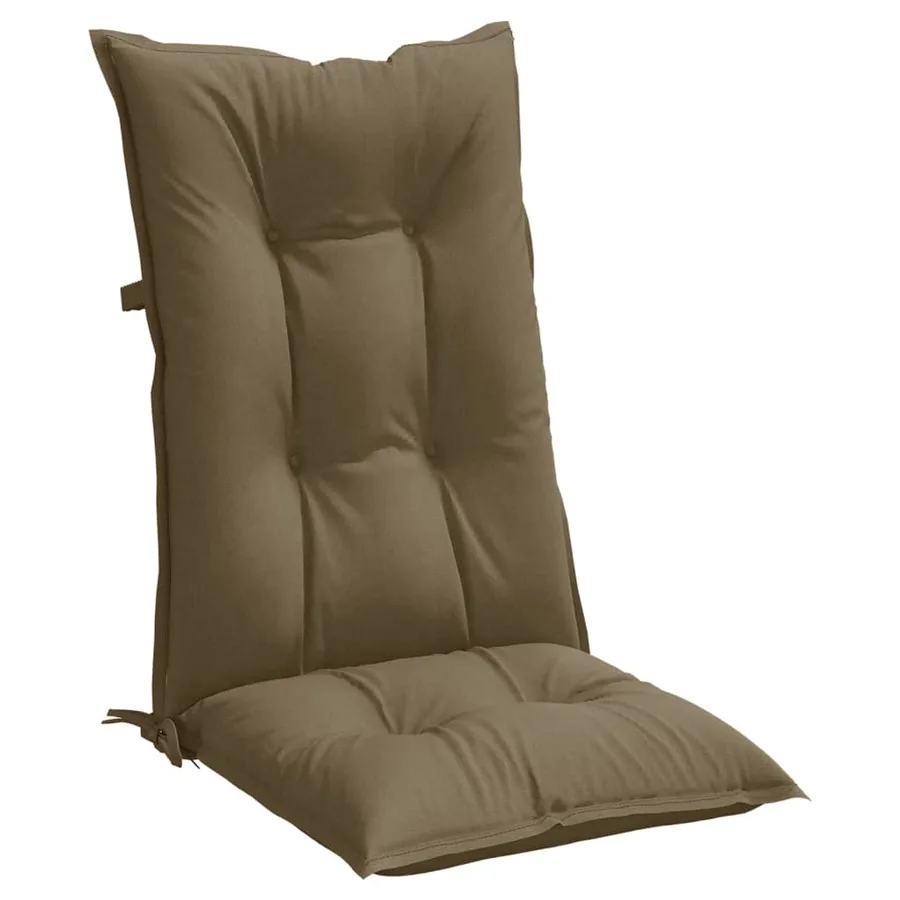 Coussins de chaise à dossier haut lot de 2 taupe mélangé tissu - 5