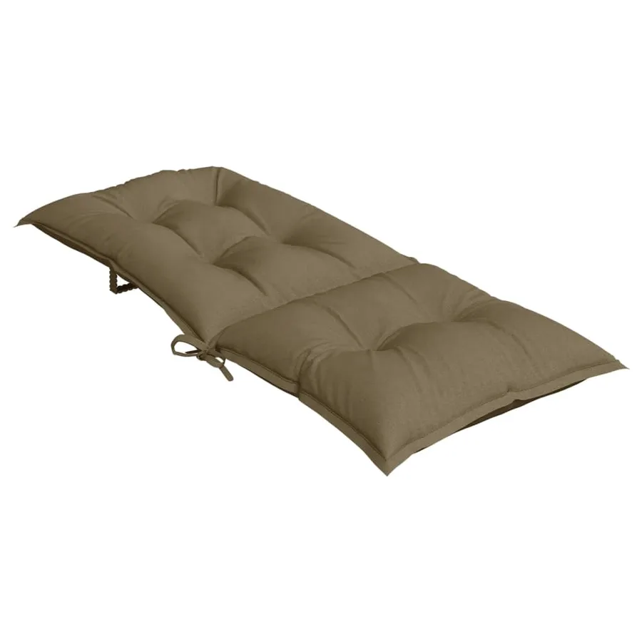 Coussins de chaise à dossier haut lot de 2 taupe mélangé tissu - 6