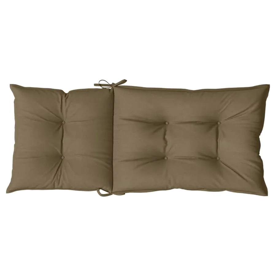 Coussins de chaise à dossier haut lot de 2 taupe mélangé tissu - 7