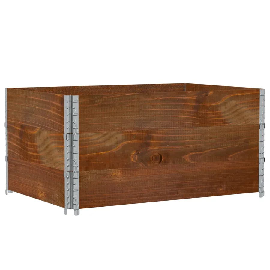 Jardinière marron 120x80 cm bois massif de pin - 2