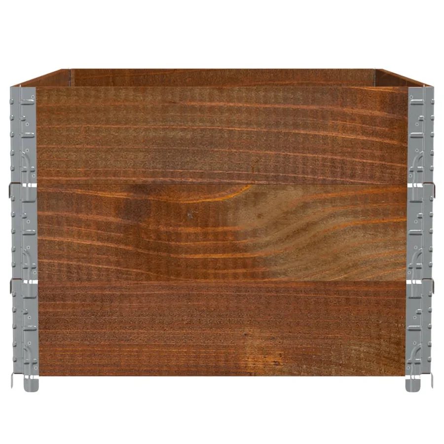 Jardinière marron 120x80 cm bois massif de pin - 4