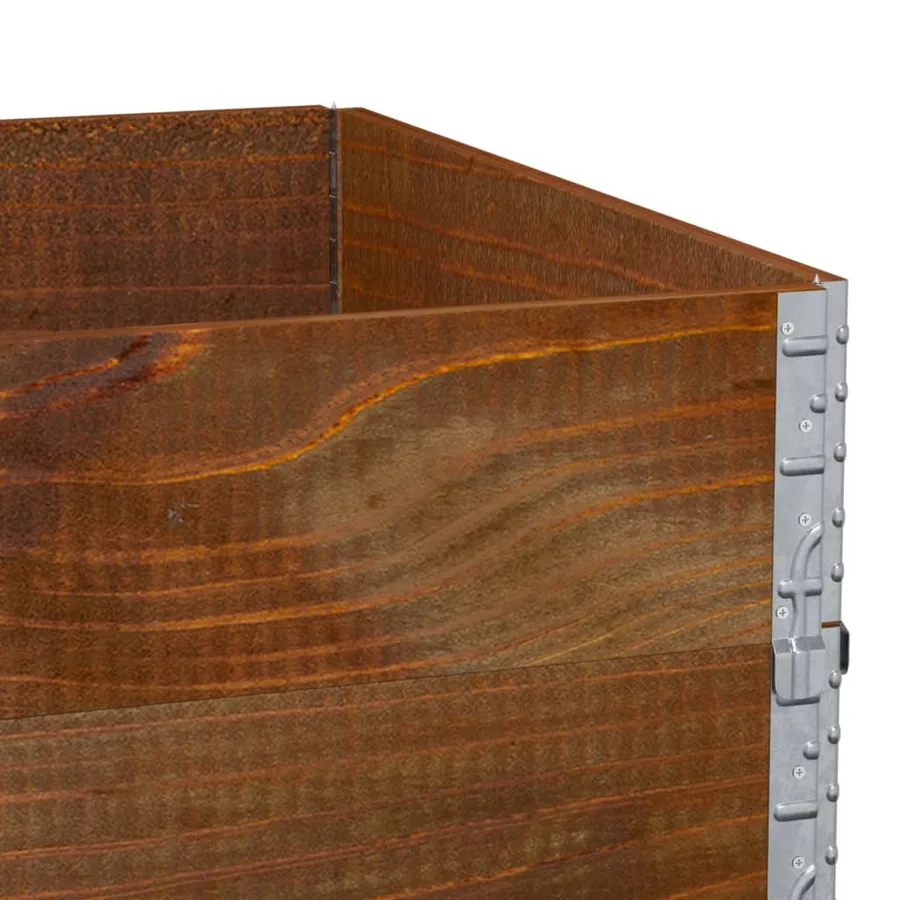 Jardinière marron 120x80 cm bois massif de pin - 7