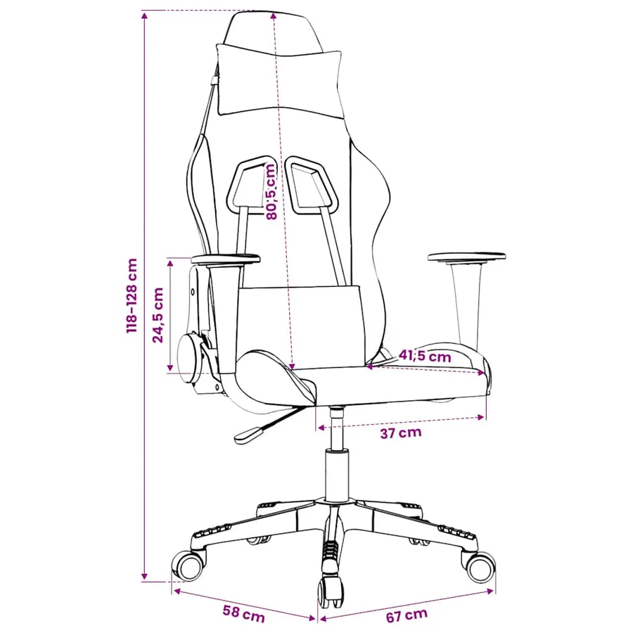 Chaise de jeu Noir et doré Similicuir - 14