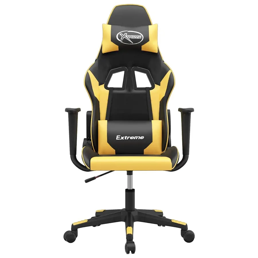Chaise de jeu Noir et doré Similicuir - 3