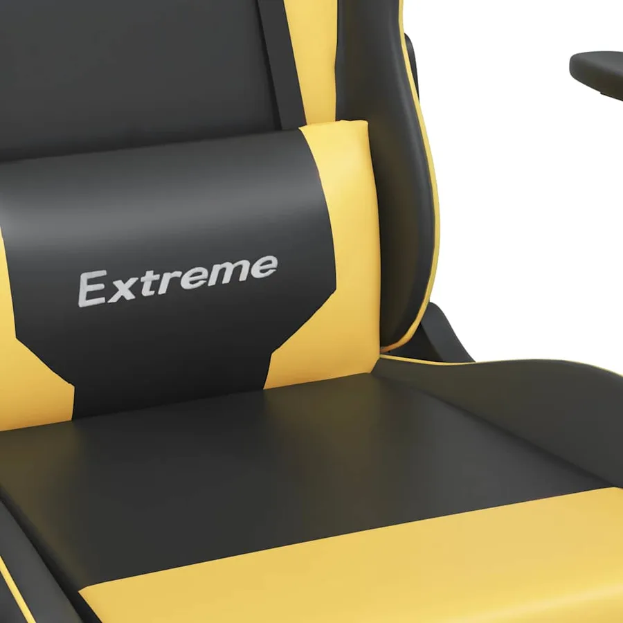 Chaise de jeu Noir et doré Similicuir - 8