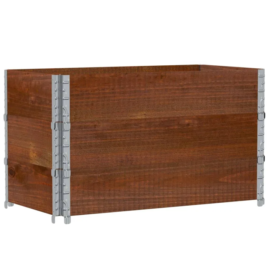 Jardinière marron 100x50 cm bois massif de pin - 2