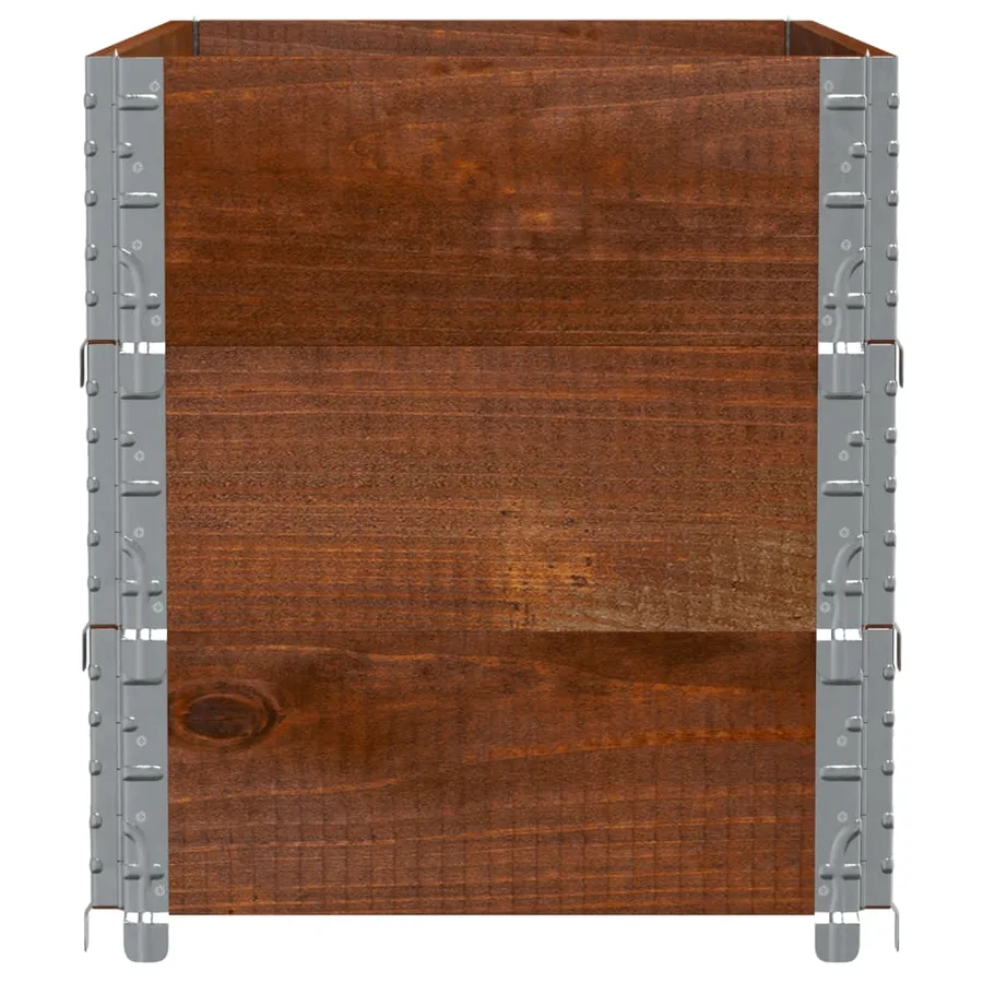 Jardinière marron 100x50 cm bois massif de pin - 4