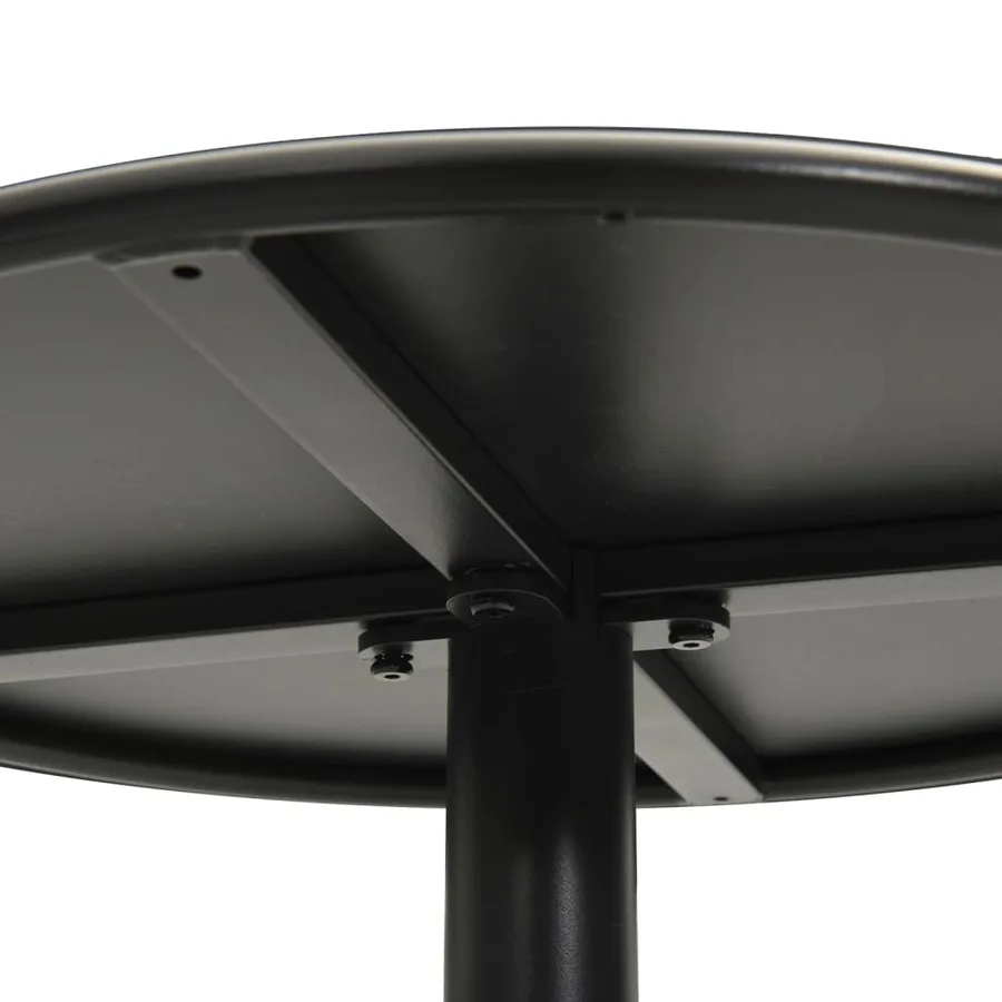 Table de jardin ronde noir Ø50x72 cm acier - 5