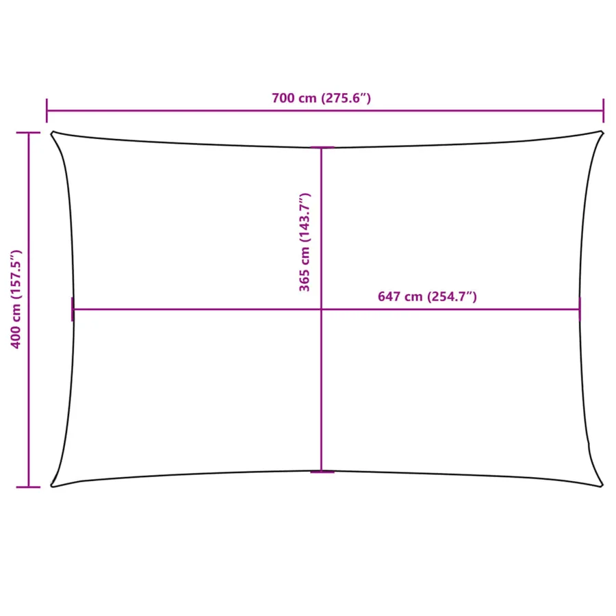 Voile de parasol tissu oxford rectangulaire 4x7 m jaune - 10