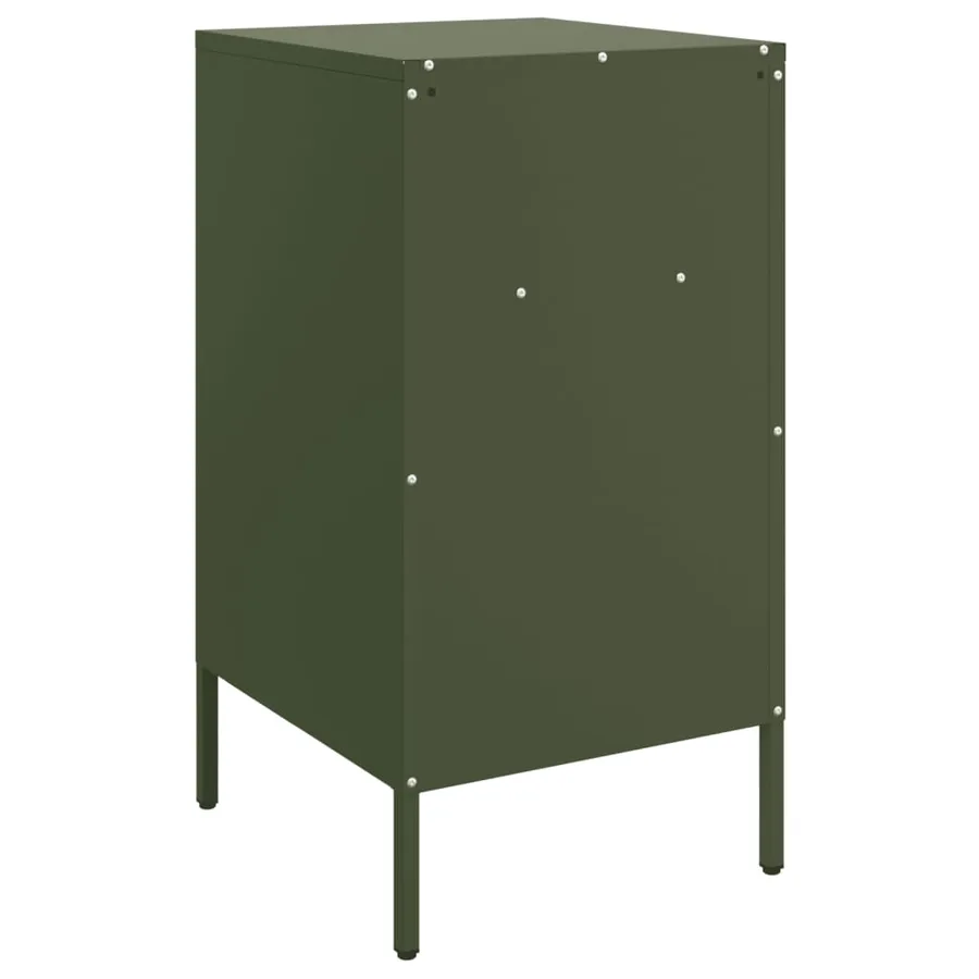 Table de chevet vert olive 36x39x68 cm acier - 8