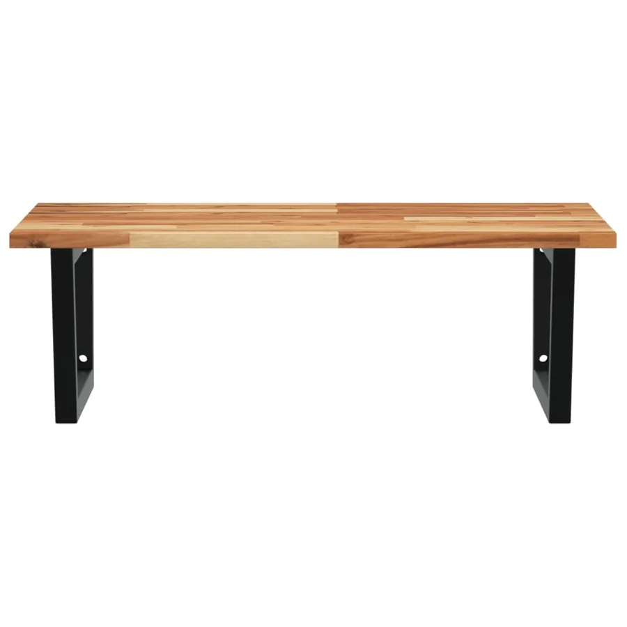 Étagère de vasque murale acier et bois massif d'acacia - 4