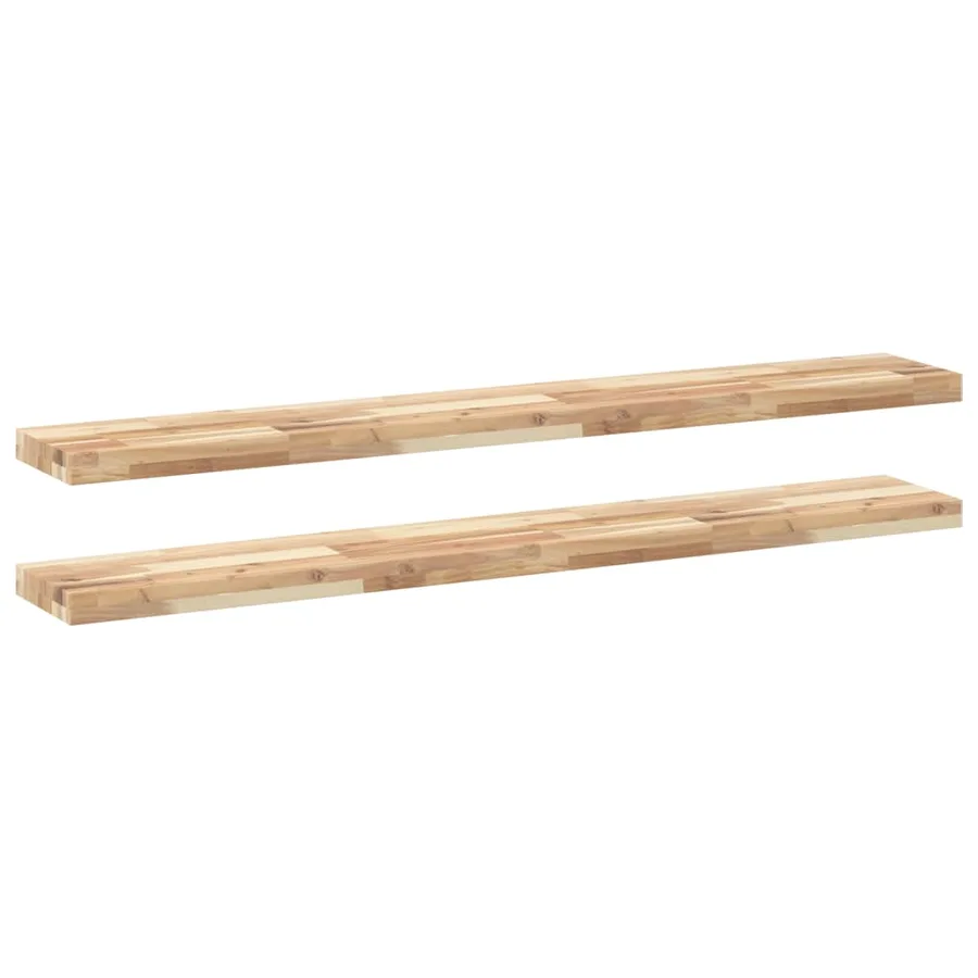 Étagères flottantes 2 pcs 140x20x4 cm acacia massif non traité - 2