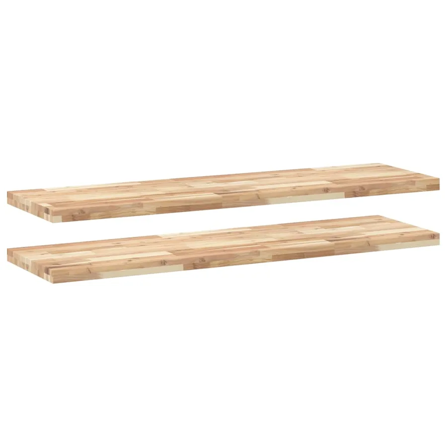 Étagères flottantes 2 pcs 140x40x4 cm acacia massif non traité - 2
