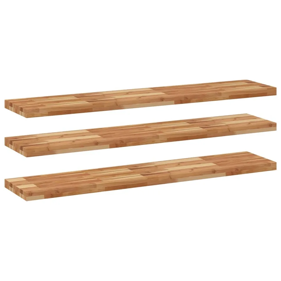Étagères flottantes 3 pcs 120x30x4 cm acacia massif à l'huile - 2