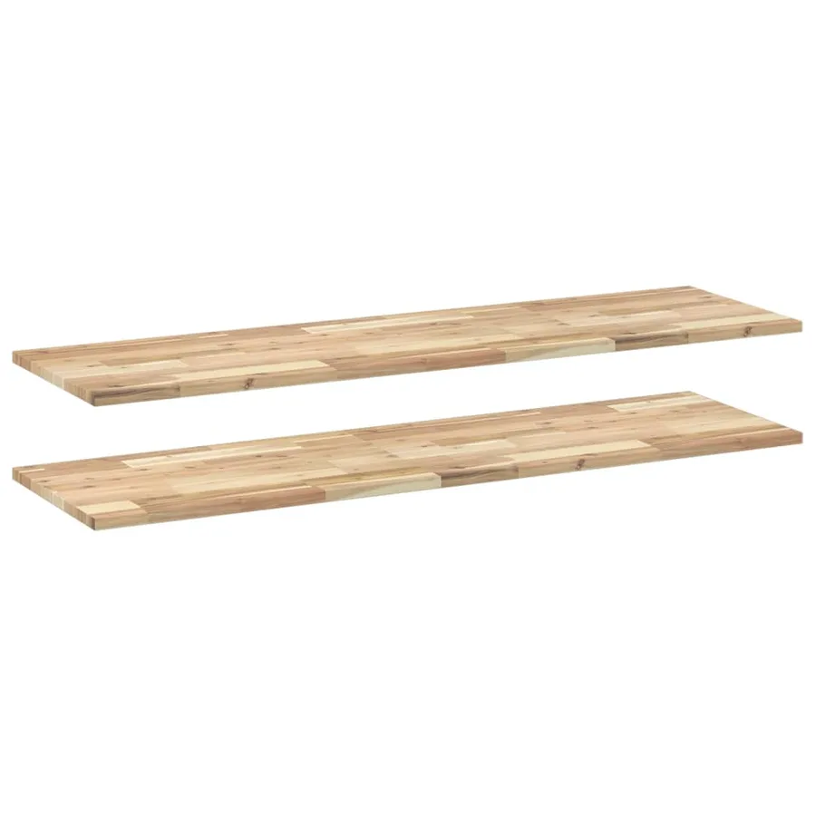 Étagères flottantes 2 pcs 140x40x2 cm acacia massif non traité - 2