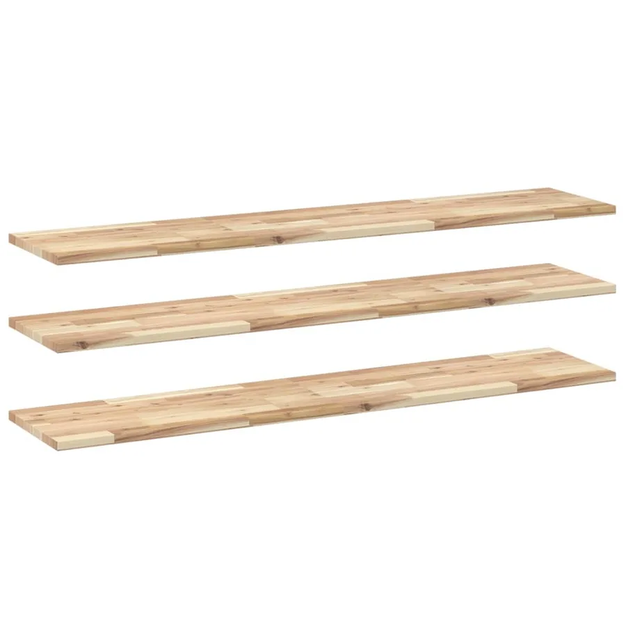 Étagères flottantes 3 pcs 140x30x2 cm acacia massif non traité - 2