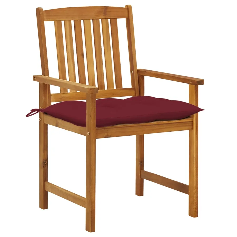 Chaises de jardin avec coussins lot de 8 Bois d'acacia solide - 2