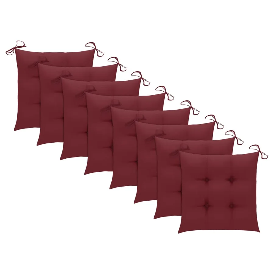 Chaises de jardin avec coussins lot de 8 Bois d'acacia solide - 5
