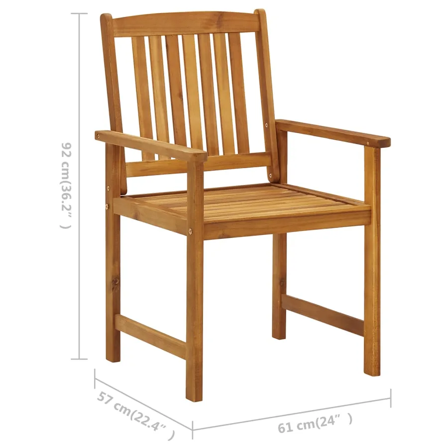 Chaises de jardin avec coussins lot de 8 Bois d'acacia solide - 8