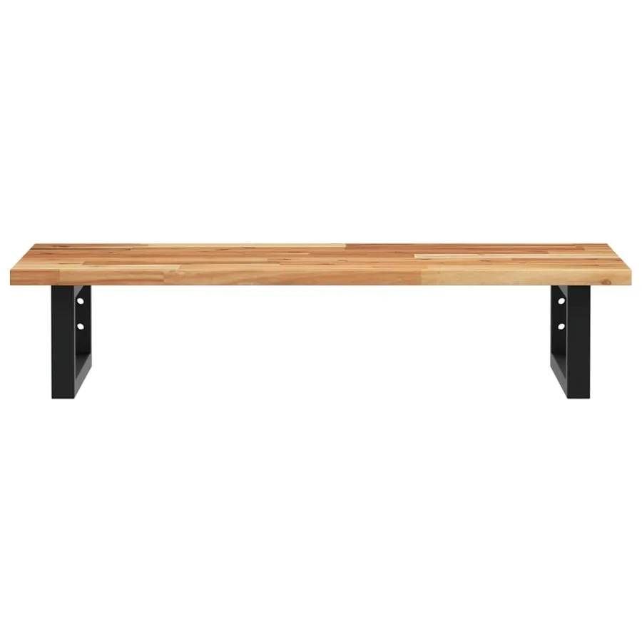 Étagère de vasque murale acier et bois massif d'acacia - 4