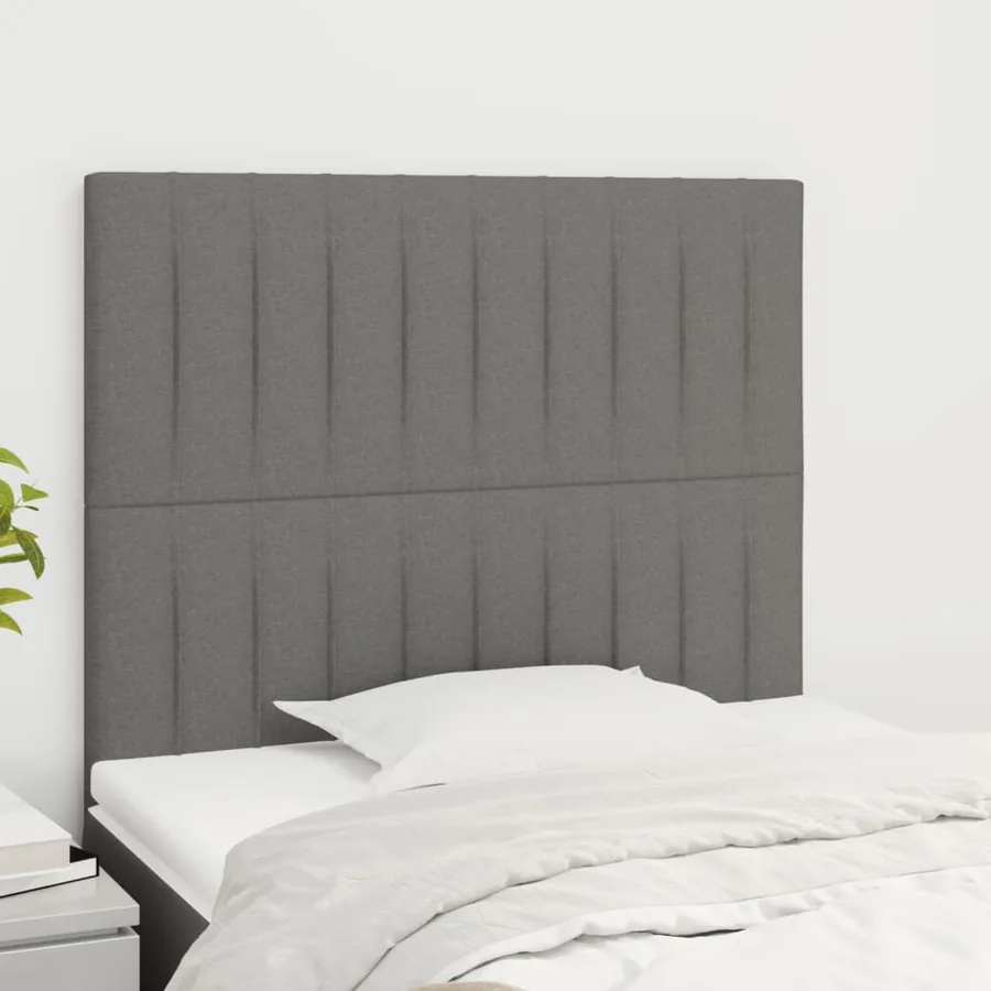 Tête de lit Gris foncé 80x5x118/128 cm Tissu