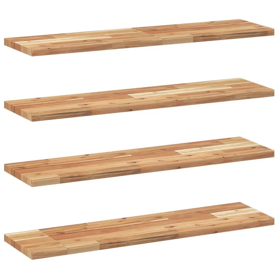 Étagères flottantes 4 pcs 80x20x2 cm acacia massif à l'huile - 2