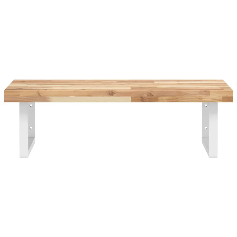 Étagère de vasque murale acier et bois massif d'acacia - 4