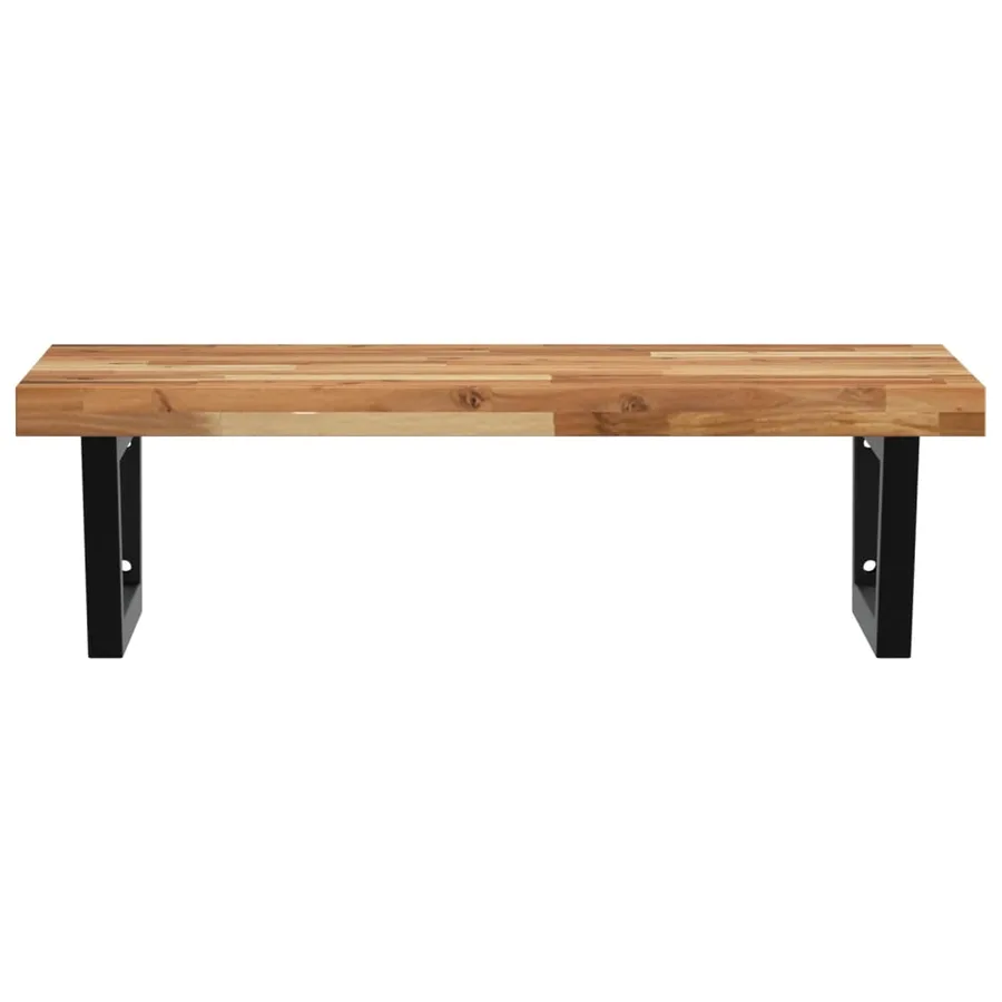 Étagère de vasque murale acier et bois massif d'acacia - 4