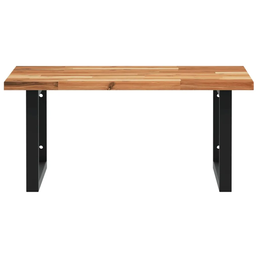 Étagère de vasque murale acier et bois massif d'acacia - 4