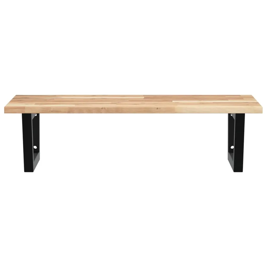 Étagère de vasque murale acier et bois massif d'acacia - 4