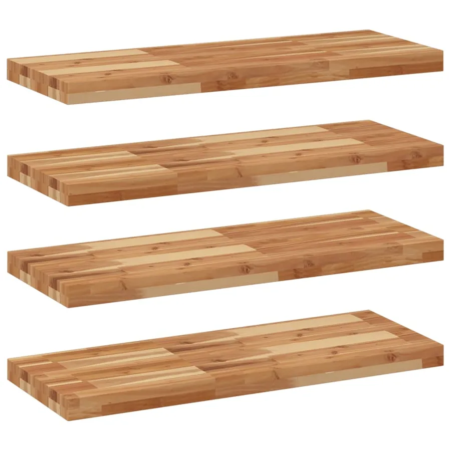 Étagères flottantes 4 pcs 80x30x4 cm acacia massif à l'huile - 2