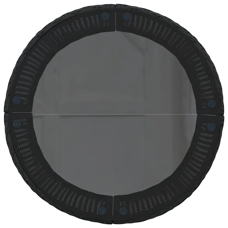 Canapé de jardin avec table coussins rond noir résine tressée - 9
